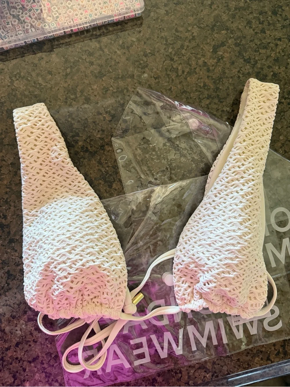Monday Swimwear Ivory Crochet Bikini
